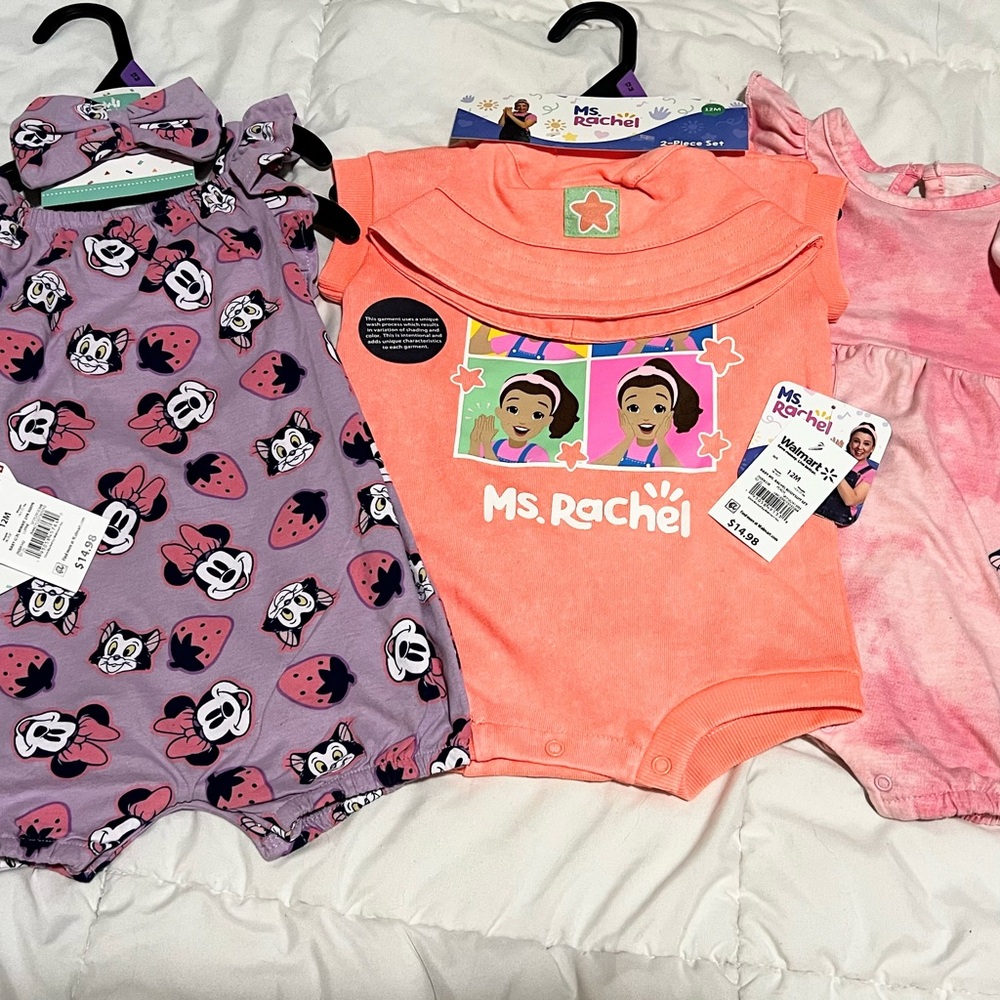 Miss Rachel and two Minnie Mouse outfit bundle